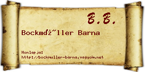 Bockmüller Barna névjegykártya